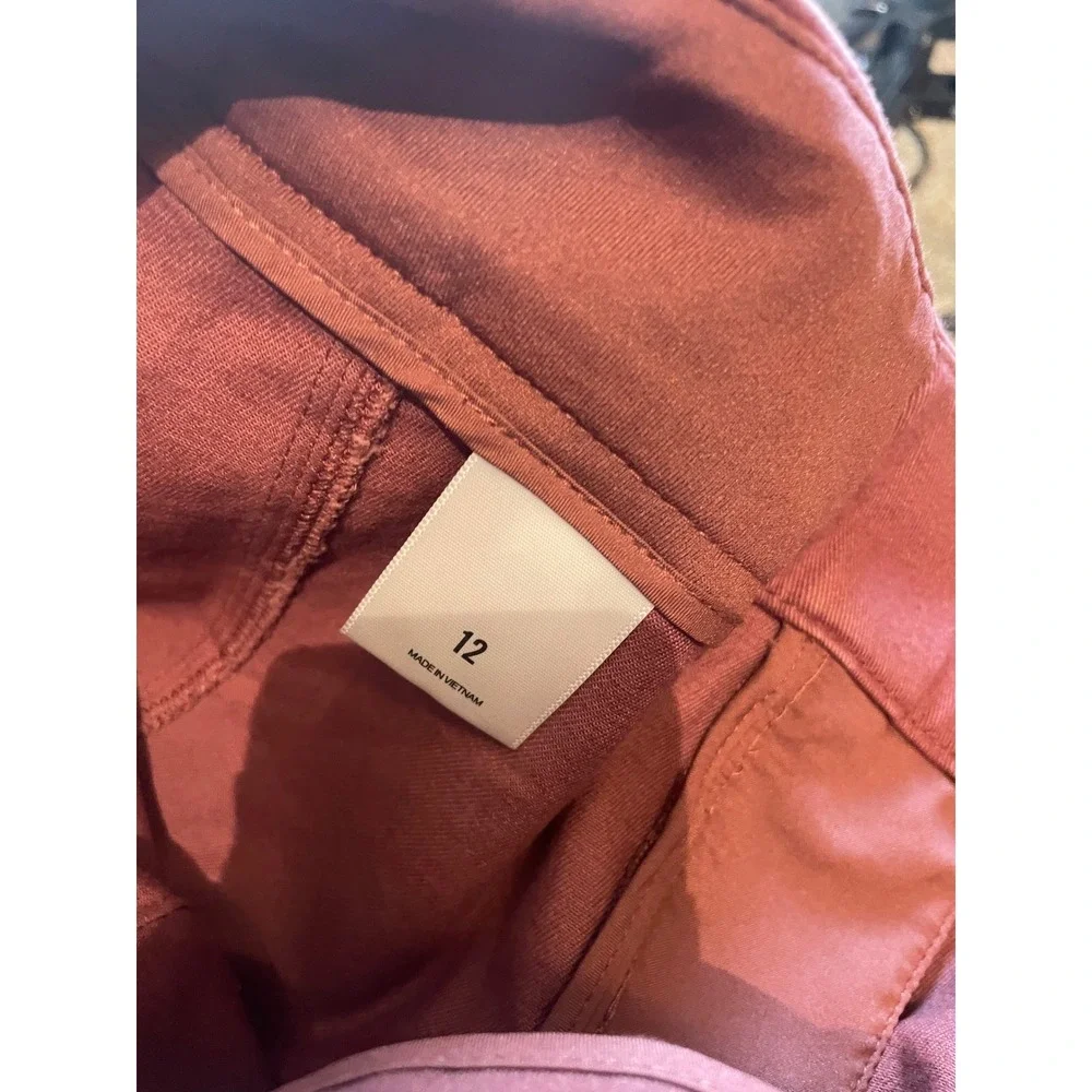 Express Mauve Pink High Waisted Utility Tapered Barrel LegTrouser Pants 12 - Picture 5 of 9